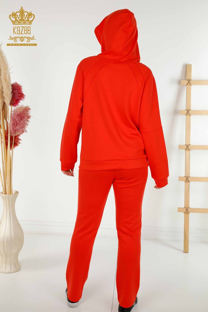 Wholesale Women's Tracksuit Set Hooded Orange - 20415