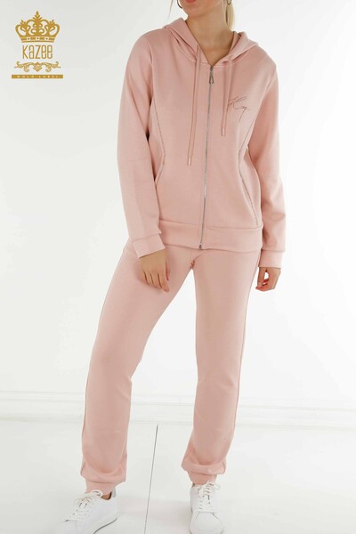 Wholesale Women's Tracksuit Set Hooded Powder - 20414 | KAZEE - 5