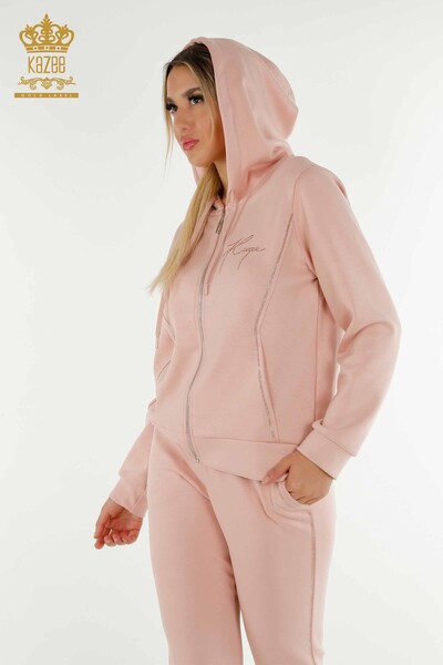 Wholesale Women's Tracksuit Set Hooded Powder - 20414 | KAZEE - 4