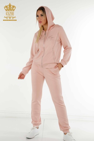 Wholesale Women's Tracksuit Set Hooded Powder - 20414 | KAZEE - 2