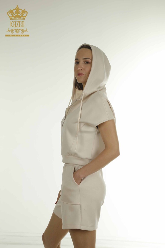 Wholesale Women's Tracksuit Set Hooded Stone - 17704 | KAZEE - 3