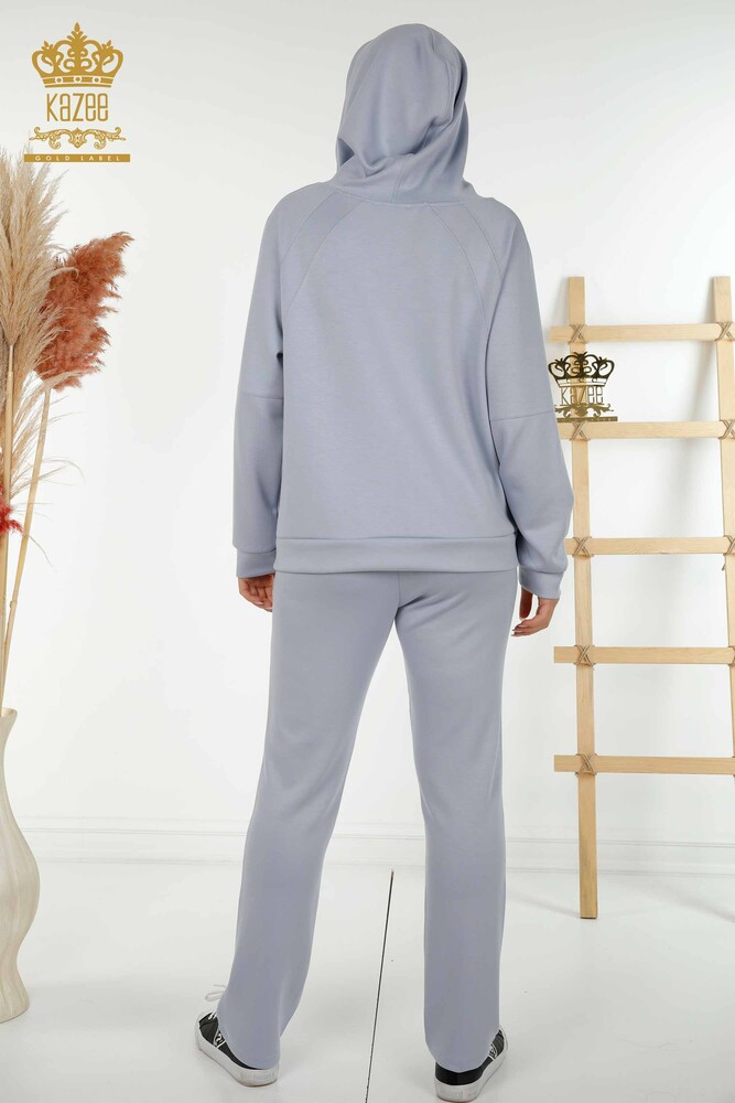 Wholesale Women's Tracksuit Set Zippered Blue - 20415 | KAZEE - 11