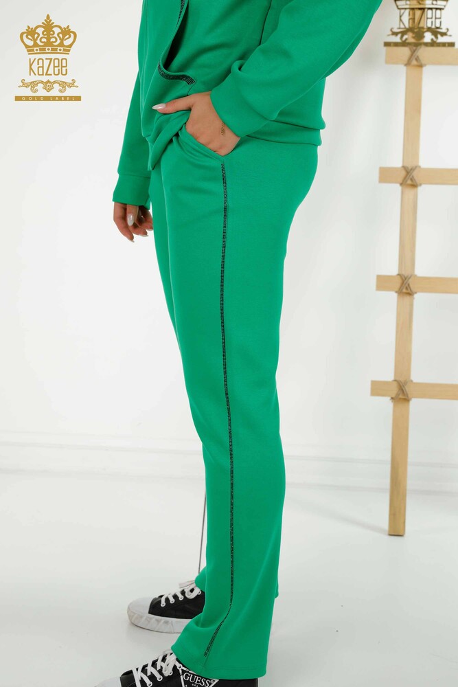 Wholesale Women's Tracksuit Set Zippered Green - 20415 | KAZEE - 10