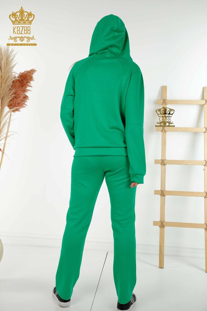 Wholesale Women's Tracksuit Set Zippered Green - 20415 | KAZEE - 13