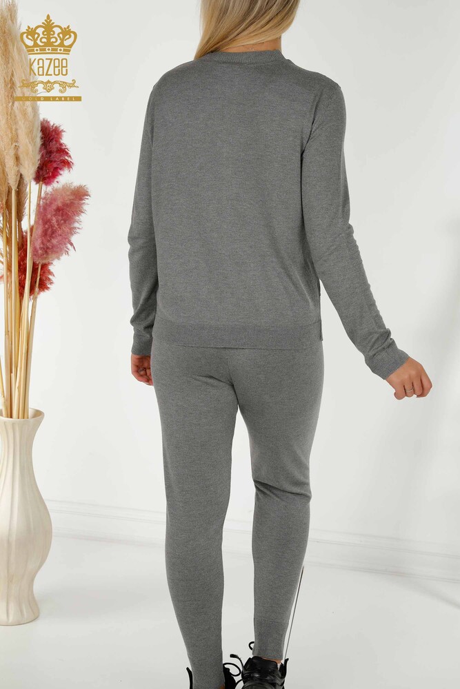 Wholesale Women's Tracksuit Set Zippered Gray - 16276 | KAZEE - 9