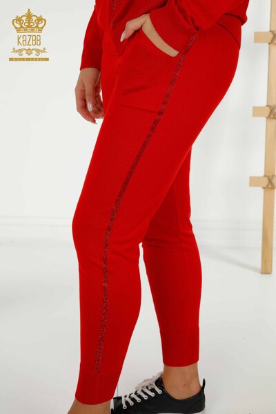 Wholesale Women's Tracksuit Set Red with Zipper - 30638 | KAZEE - 7