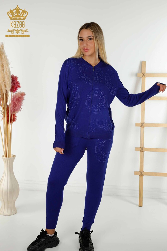 Wholesale Women's Tracksuit Set Zippered Saks - 16276 | KAZEE - 1