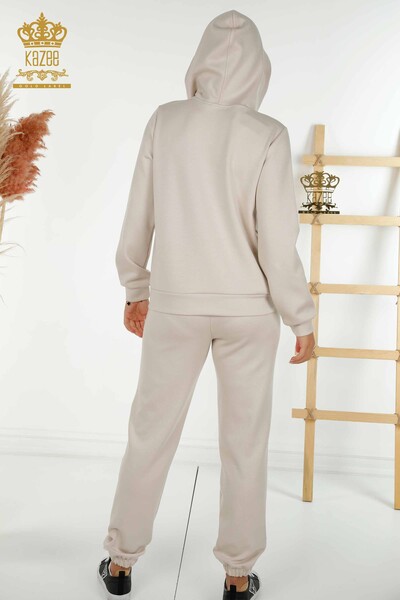 Wholesale Women's Tracksuit Set Zippered Stone - 17550 | KAZEE - 10