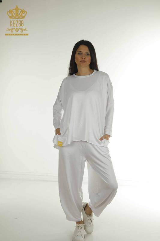 Wholesale Women's Two-piece Suit Long Sleeve Ecru - 2402-212295 | S&M
