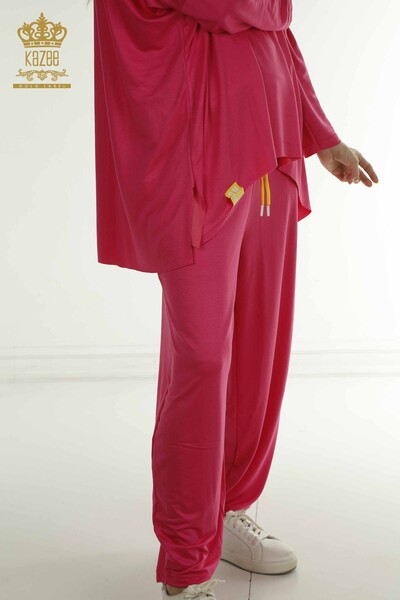 S&M - Wholesale Women's Two-piece Suit Long Sleeve Fuchsia - 2402-212295 | S&M (1)