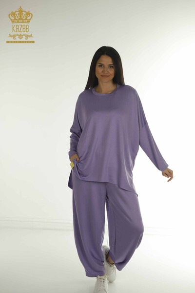 S&M - Wholesale Women's Two-piece Suit Long Sleeve Lilac - 2402-212295 | S&M