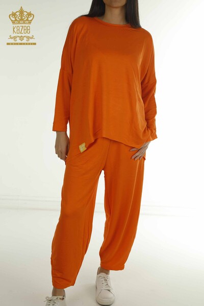S&M - Wholesale Women's Two-piece Suit Long Sleeve Orange - 2402-212295 | S&M (1)