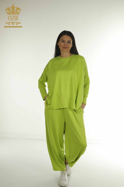 S&M - Wholesale Women's Two-piece Suit Long Sleeve Pistachio Green - 2402-212295 | S&M