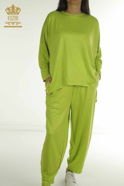 S&M - Wholesale Women's Two-piece Suit Long Sleeve Pistachio Green - 2402-212295 | S&M (1)