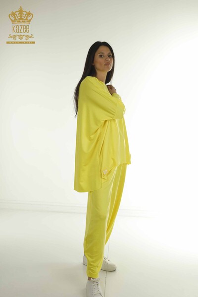 S&M - Wholesale Women's Two-piece Suit Long Sleeve Yellow - 2402-212295 | S&M
