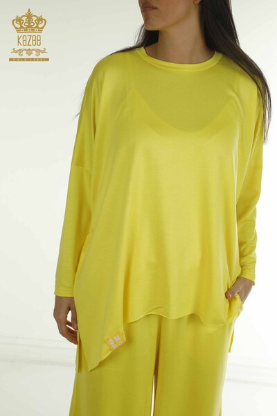 S&M - Wholesale Women's Two-piece Suit Long Sleeve Yellow - 2402-212295 | S&M (1)