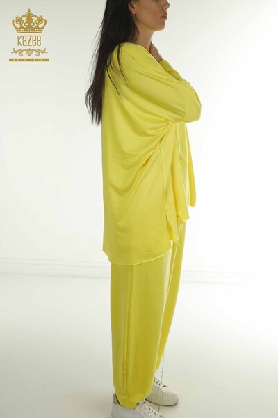 Wholesale Women's Two-piece Suit Long Sleeve Yellow - 2402-212295 | S&M - Thumbnail (2)