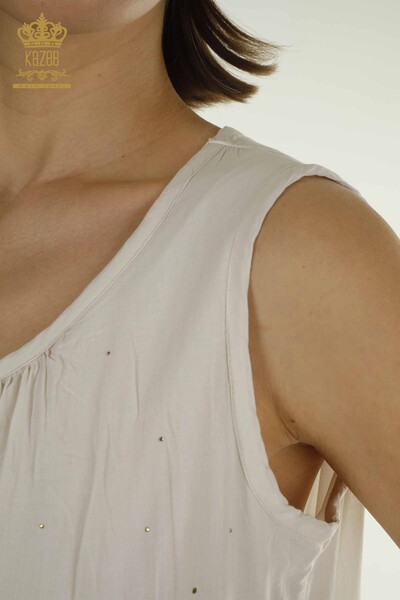 Женское платье оптом - Кружево с деталями - Норка - 20305 | КАZEE - Thumbnail