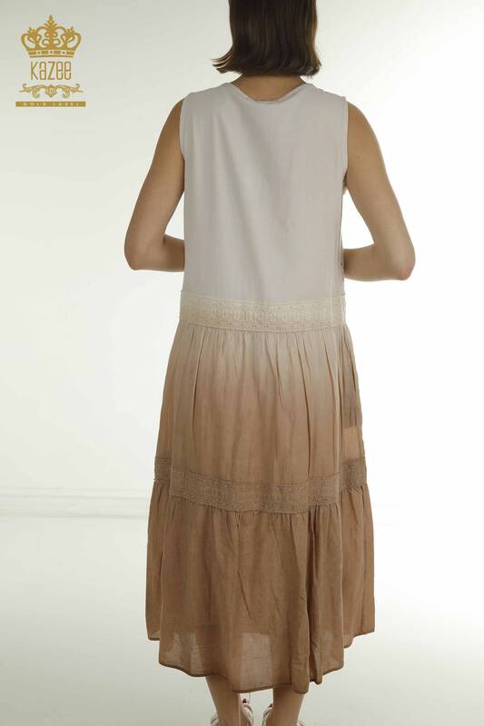 Женское платье оптом - Кружево с деталями - Норка - 20305 | КАZEE