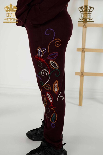 Женский спортивный костюм оптом - Красочный узор - Фиолетовый - 16657 | КАZEE - Thumbnail